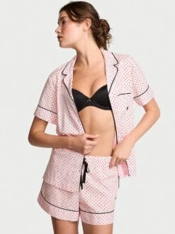 Victoria's Secret Heritage Cotton Short Pajama Set 18 Victoria's Secret Heritage Cotton Short Pajama Set -Sexy Underwear Shop 112596207C7P OM F