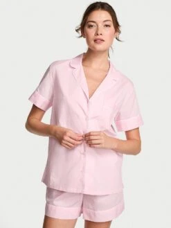 Victoria's Secret Heritage Cotton Short Pajama Set 21 Victoria's Secret Heritage Cotton Short Pajama Set -Sexy Underwear Shop 112596207CW9 OM F
