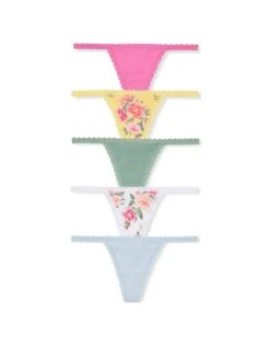 Victoria's Secret 5-Pack Lace-Waist V-String Panties