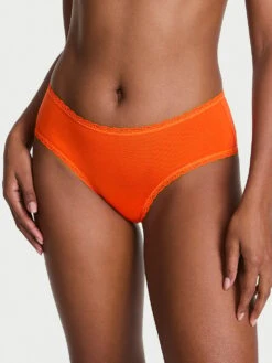 Cotton Pointelle Lace-Waist Cheeky