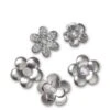 5-Pack Jibbitz Monochrome Silver Flowers Charms