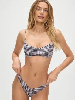 Frankies Bikinis Enzo Seersucker Gingham Bikini Bottom -Sexy Underwear Shop 11261266A561 OM F