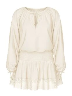 Beachwear Linen Lace-Trim Dress -Sexy Underwear Shop 1126226835Y1 OF F