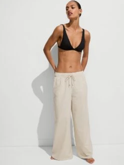 Beachwear Linen Wide-Leg Pants -Sexy Underwear Shop 1126227368H3 OM F