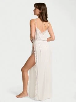 Victoria's Secret Ribbed Modal Lace-Trim Long Slip Dress -Sexy Underwear Shop 1126263434Y5 OM B