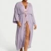 Victoria's Secret Ribbed Modal Lace-Trim Long Robe 1 Victoria's Secret Ribbed Modal Lace-Trim Long Robe -Sexy Underwear Shop 1126264400P5 OM F
