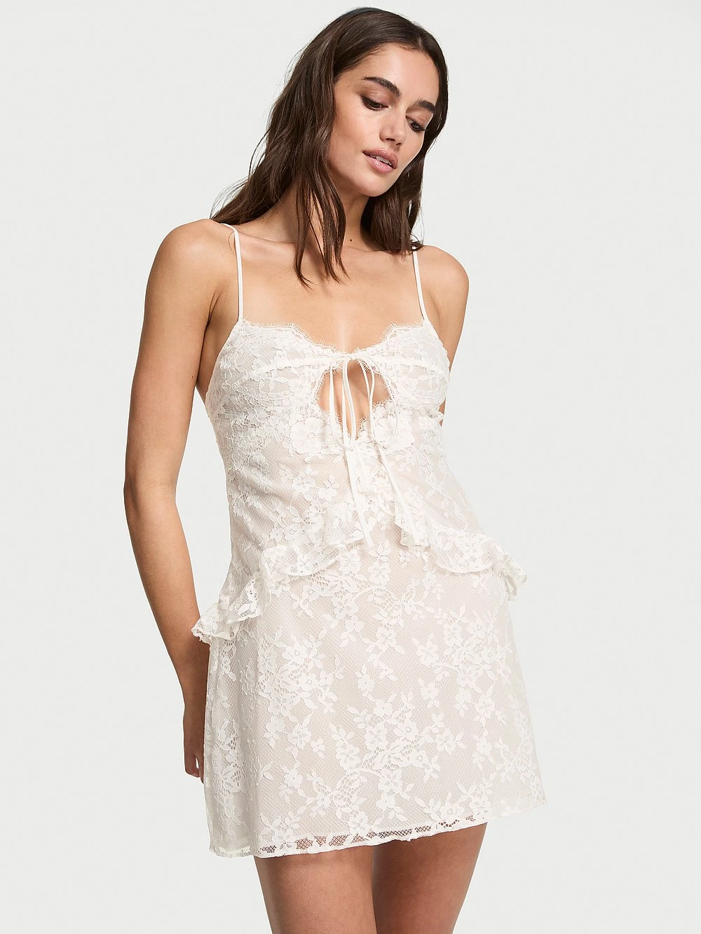 Victoria's Secret Dare To Dream Lace Flounce Mini Slip 3 Victoria's Secret Dare To Dream Lace Flounce Mini Slip