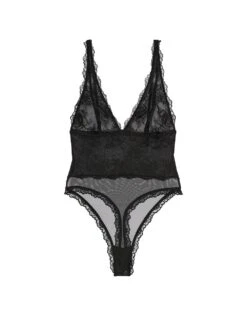 Sheer Rose Plunge Bodysuit -Sexy Underwear Shop 1126293954A2 OF F