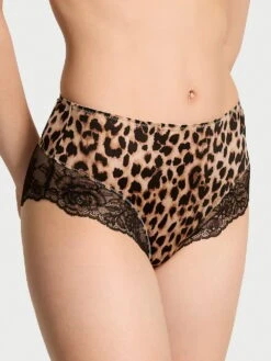 Lace-Trim High-Waist Brief Panty