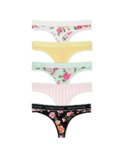 Victoria's Secret 5-Pack Cotton Logo Thong Panties