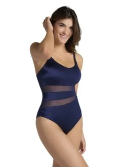 Mesh Cutout Slimming One-Piece Swimsuit -Sexy Underwear Shop 1126388382L1 OF DET