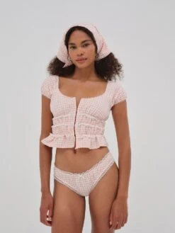 Petal Pink Gingham Cheeky Panty -Sexy Underwear Shop 1126440972S1 OF DET