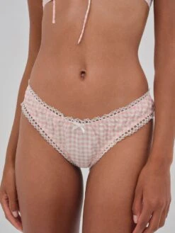 Petal Pink Gingham Cheeky Panty -Sexy Underwear Shop 1126440972S1 OF F