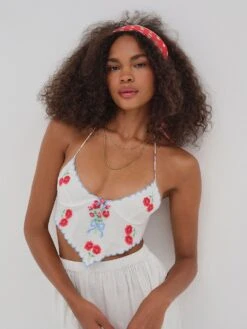 Forget Me Not Embroidery Bra Top