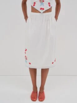 Forget Me Not Embroidery Midi Skirt 8 Forget Me Not Embroidery Midi Skirt -Sexy Underwear Shop 1126443792D0 OF F