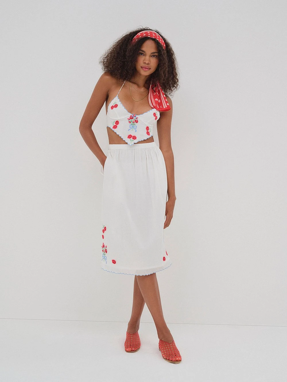 Forget Me Not Embroidery Midi Skirt 3 Forget Me Not Embroidery Midi Skirt