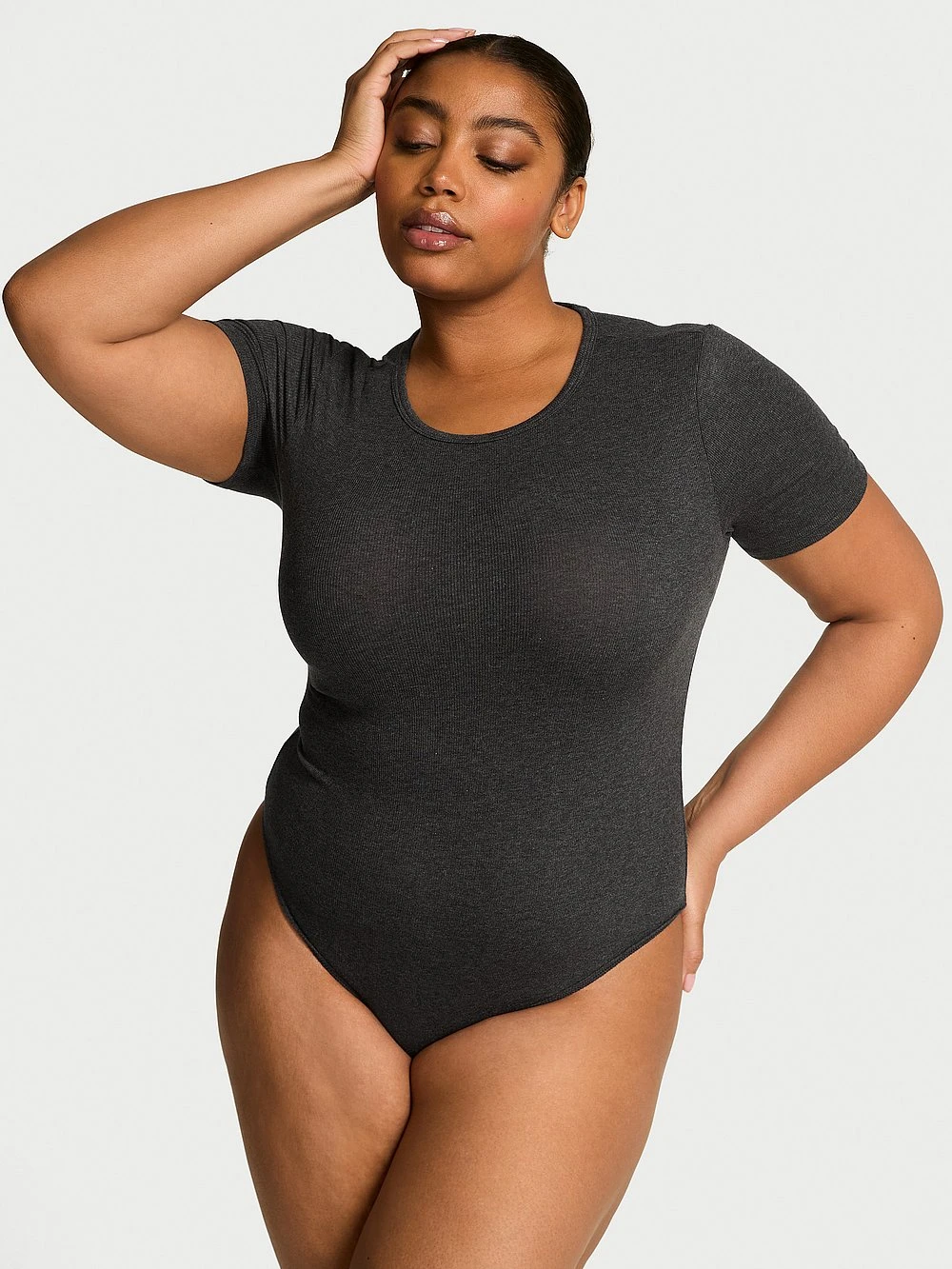 Victoria's Secret Ribbed Modal Short-Sleeve Bodysuit 3 Victoria's Secret Ribbed Modal Short-Sleeve Bodysuit