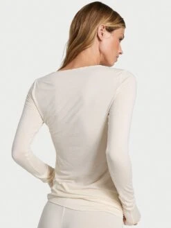 Victoria's Secret Luxe Cashmere Blend Long-Sleeve Top -Sexy Underwear Shop 112648337A7D OM B