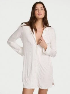 Victoria's Secret Modal Soft Eyelet Button-Front Sleepshirt