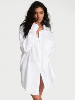 Victoria's Secret Modal-Cotton Button-Front Sleepshirt 11 Victoria's Secret Modal-Cotton Button-Front Sleepshirt -Sexy Underwear Shop 1126490695D1 OM F