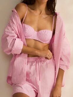 Victoria's Secret Heritage Cotton Shine Balconette Bra -Sexy Underwear Shop 1126491276ZH OM S