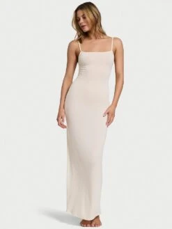 Victoria's Secret Luxe Cashmere Blend Long Slip Dress -Sexy Underwear Shop 112649187A7D OM F