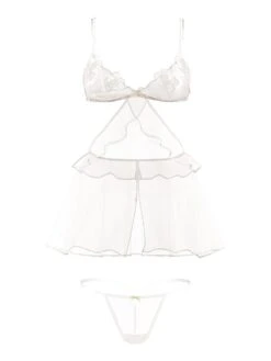 Peony Bridal Ruffled Babydoll Set 9 Peony Bridal Ruffled Babydoll Set -Sexy Underwear Shop 1126495875RG OF F