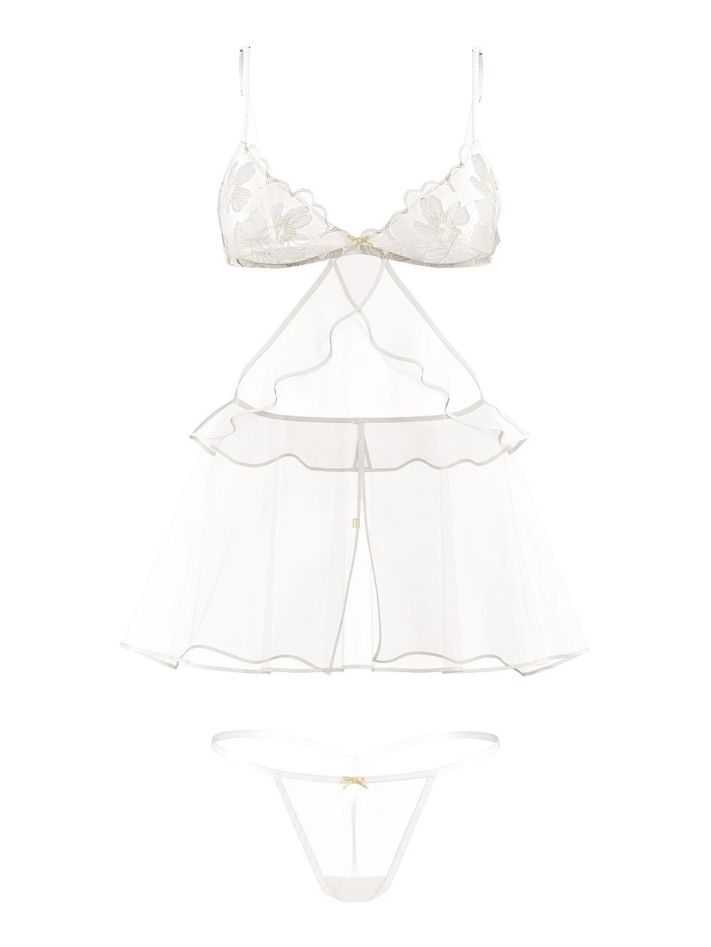 Peony Bridal Ruffled Babydoll Set 6 Peony Bridal Ruffled Babydoll Set - Image 4