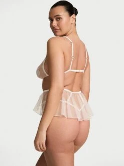 Peony Bridal Strappy Skirted Teddy 6 Peony Bridal Strappy Skirted Teddy -Sexy Underwear Shop 1126495975RG OM B