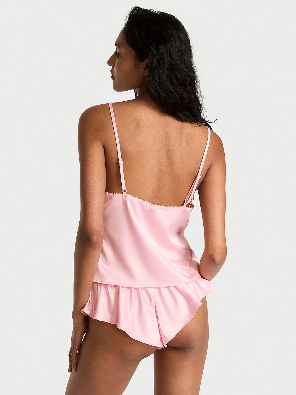 Victoria's Secret Tease Satin Lace-Trim Cami & Flutter Shorts Set 12 Victoria's Secret Tease Satin Lace-Trim Cami & Flutter Shorts Set - Image 10