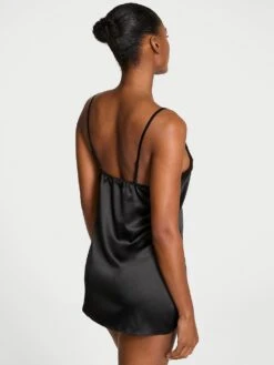 Victoria's Secret Tease Satin Lace-Trim Mini Slip -Sexy Underwear Shop 1126505954A2 OM B