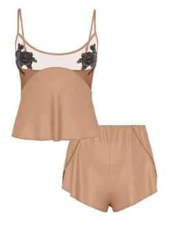 Victoria's Secret Sheer Rose Satin Cami & Shorts Set -Sexy Underwear Shop 1126506165H8 OF F
