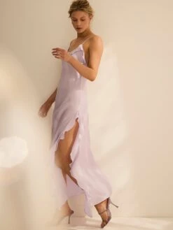 Silky Flutter Ruffled Long Slip