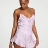 Silky Flutter Ruffled Cami & Shorts Set -Sexy Underwear Shop 1126506814EV OM F