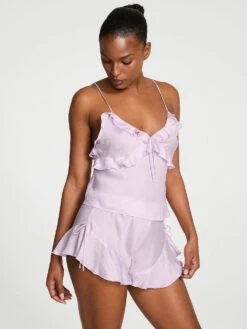 Silky Flutter Ruffled Cami & Shorts Set