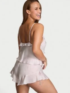 Silky Flutter Ruffled Cami & Shorts Set 14 Silky Flutter Ruffled Cami & Shorts Set -Sexy Underwear Shop 112650685ZP0 OM B