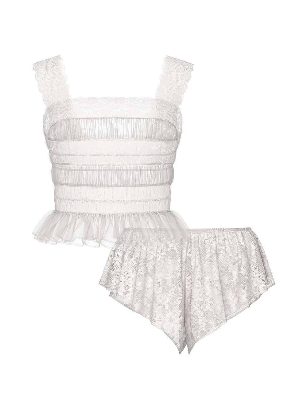 Victoria's Secret Dare To Dream Lace Sheer Cami & Flutter Short Set 4 Victoria's Secret Dare To Dream Lace Sheer Cami & Flutter Short Set - Image 2