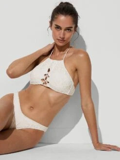 Archives Beach Lace Halter Bralette Bikini Top