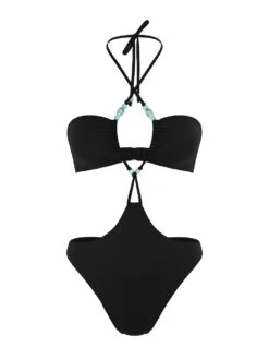 Beaded Cheeky Monokini One-Piece Swimsuit -Sexy Underwear Shop 112652742ZUO OF F