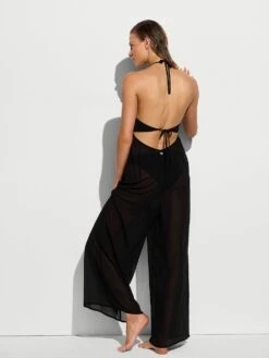 Beachwear Sheer Crinkle Halter Jumpsuit -Sexy Underwear Shop 1126528654A2 OM B