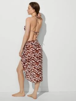 Beachwear Sheer Crinkle Midi Sarong -Sexy Underwear Shop 112652877B5X OM B