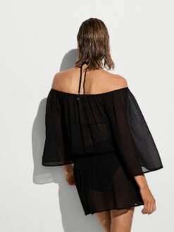 Beachwear Sheer Crinkle Smocked Mini Dress -Sexy Underwear Shop 1126528854A2 OM B