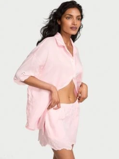 Victoria's Secret Modal-Cotton Striped Short Pajama Set -Sexy Underwear Shop 112652892HMN OM F 2