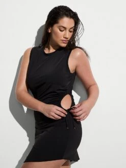 Beachwear Swim Ruched Mini Dress -Sexy Underwear Shop 112653212ZUO OM F