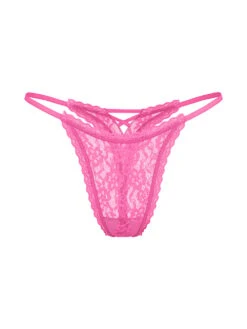 Eyelet Mesh Strappy String Thong Panty -Sexy Underwear Shop 1126535900T2 OF F 1