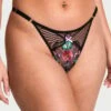 Dark Blossom Embroidery High-Leg Adjustable Thong Panty 2 Dark Blossom Embroidery High-Leg Adjustable Thong Panty -Sexy Underwear Shop 1126541276EJ OM F