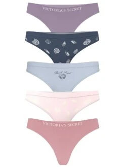 Victoria's Secret 5-Pack Seamless Thong Panties -Sexy Underwear Shop 112654294YXY OF F 1