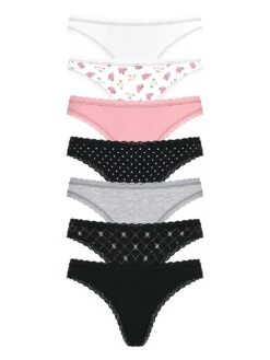 Victoria's Secret 7-Pack Days Of The Week Lace-Trim Thong Panties