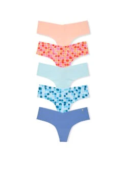 Victoria's Secret 5-Pack No-Show Thong Panties -Sexy Underwear Shop 112656434YY0 OF F 1