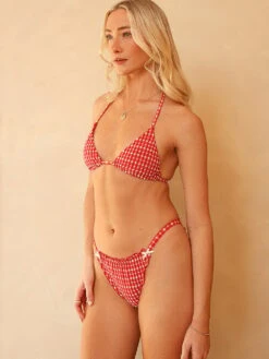 Palm Gingham Bikini Top -Sexy Underwear Shop 11267445A561 OF F